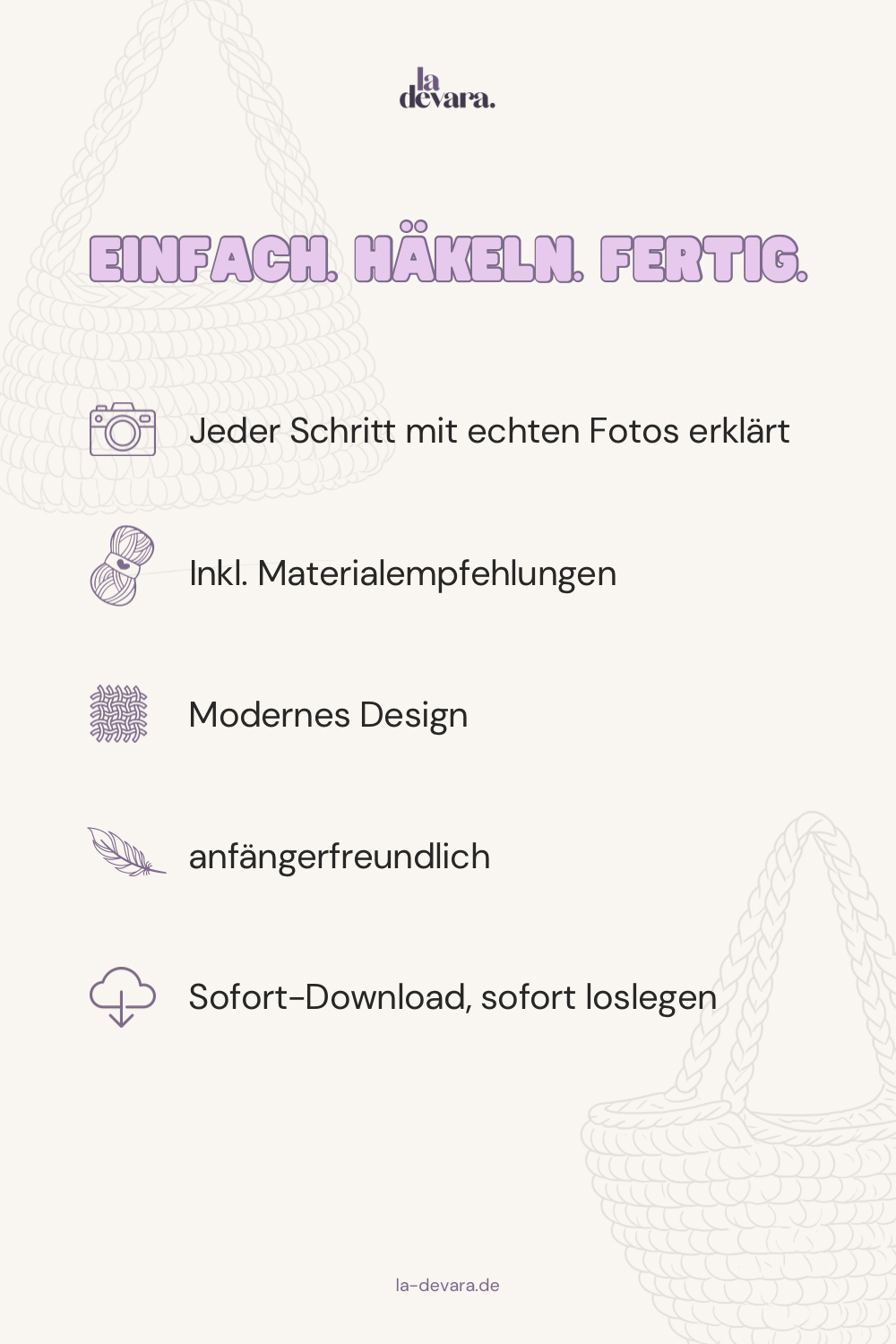 Häkelanleitung Tasche AMARA - PDF-Download