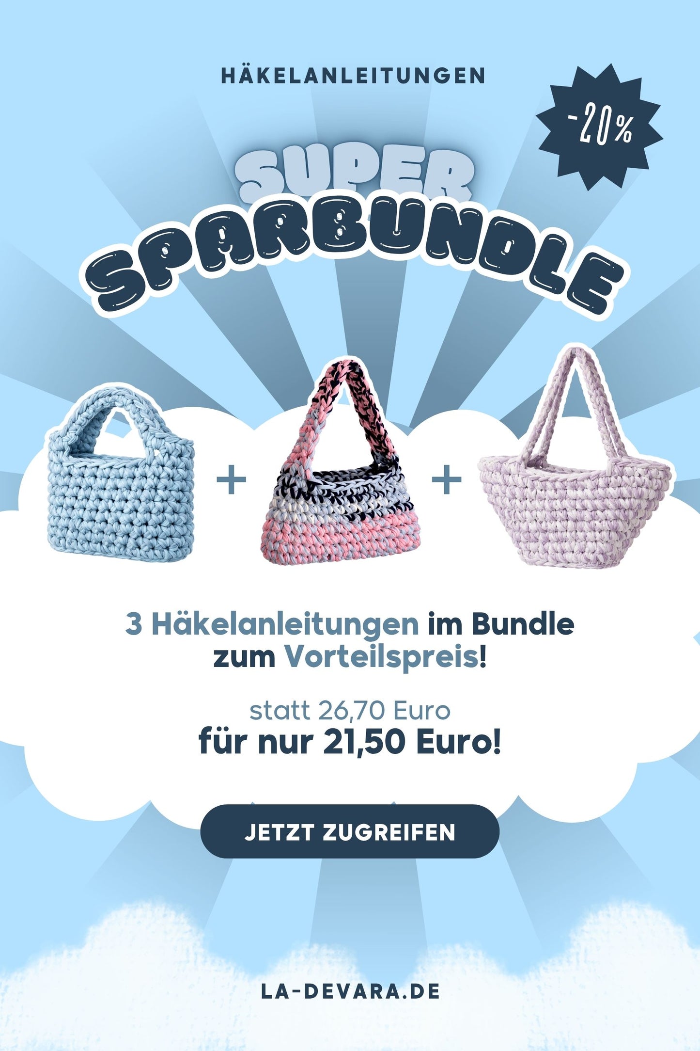 Häkelanleitungen Sparbundle - ALMA, ALEGRIA und AMARA